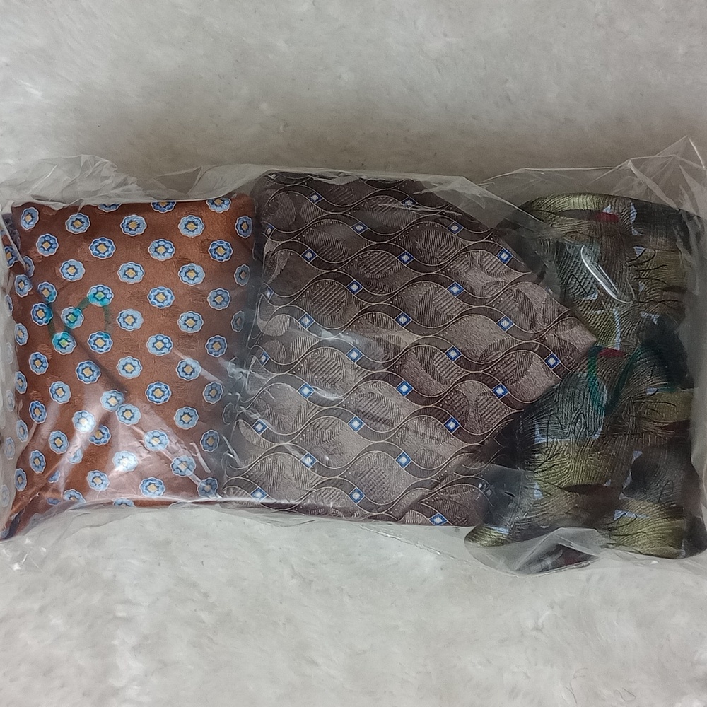 100% Silk (3) Tie Bundle Floral Geometric